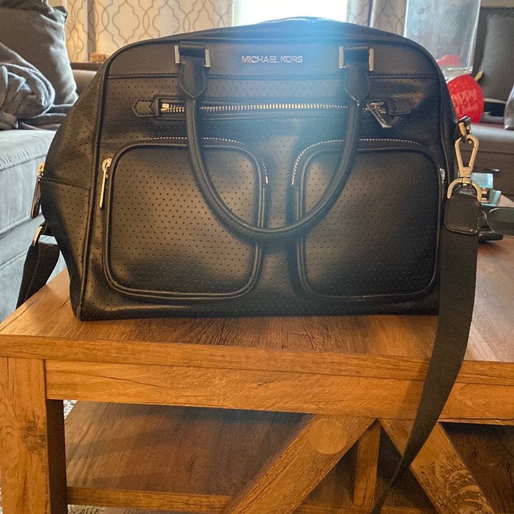 Black and silver Michael Kors purse